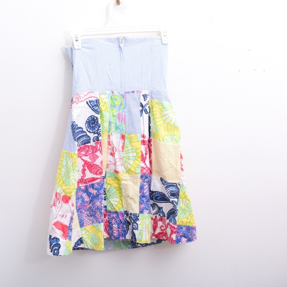 Lily Pulitzer strapless sundress with seersucker and patchwork 2 - Picture 2 of 10